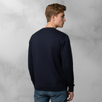 Men Casual Crew Neckline Top Sweatshirt "Golden Frog" In Navy Long Sleeves