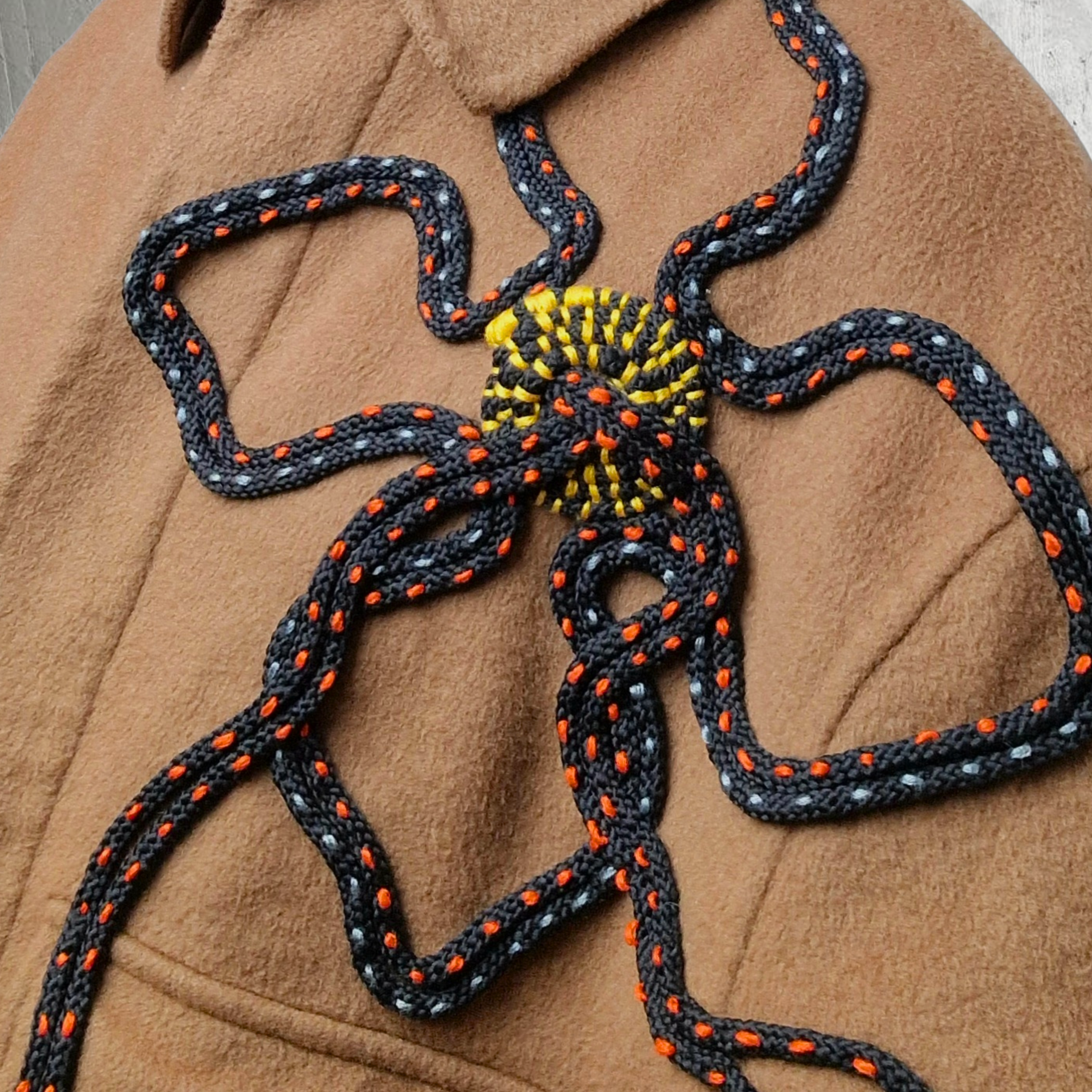 Men One Of A Kind Brown Jacket "The Floral" Size L