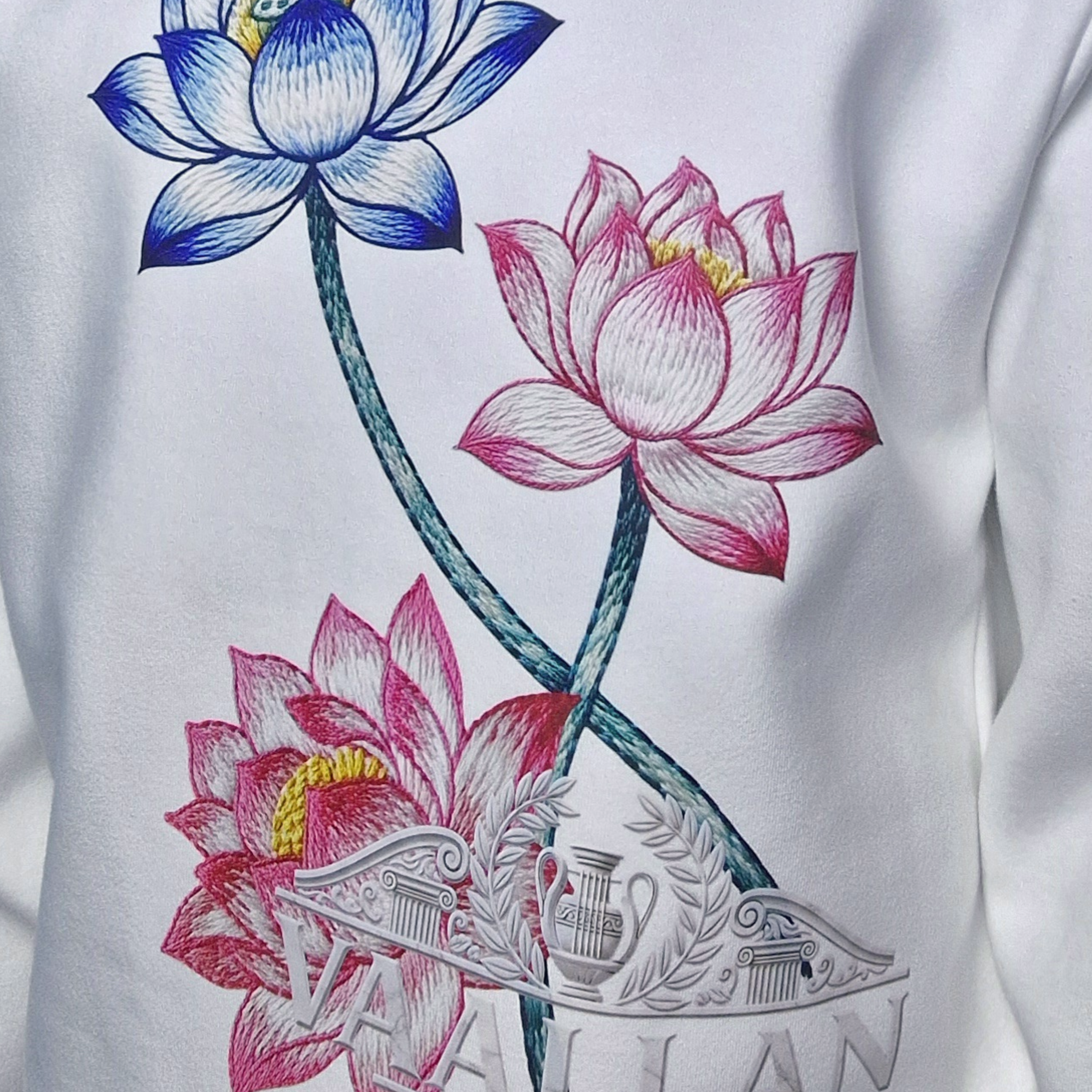 The Lotus, White Unisex Crew Neckline Sweatshirt