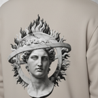 Men’s Casual Crew Neck Sweatshirt Top "The Greek God Of The Sun" In Sandstone Colour