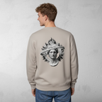 Men’s Casual Crew Neck Sweatshirt Top "The Greek God Of The Sun" In Sandstone Colour