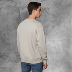 Men Casual Top Sweatshirt "The Circle Of Helios" In Sandstone Crew Neckline