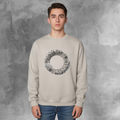 Men Casual Top Sweatshirt "The Circle Of Helios" In Sandstone Crew Neckline