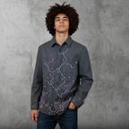 Men Evening Jacket In Grey "The Growth Of Nature" One Of A Kind Grey Men’s Jacket Outerwear Medium Size