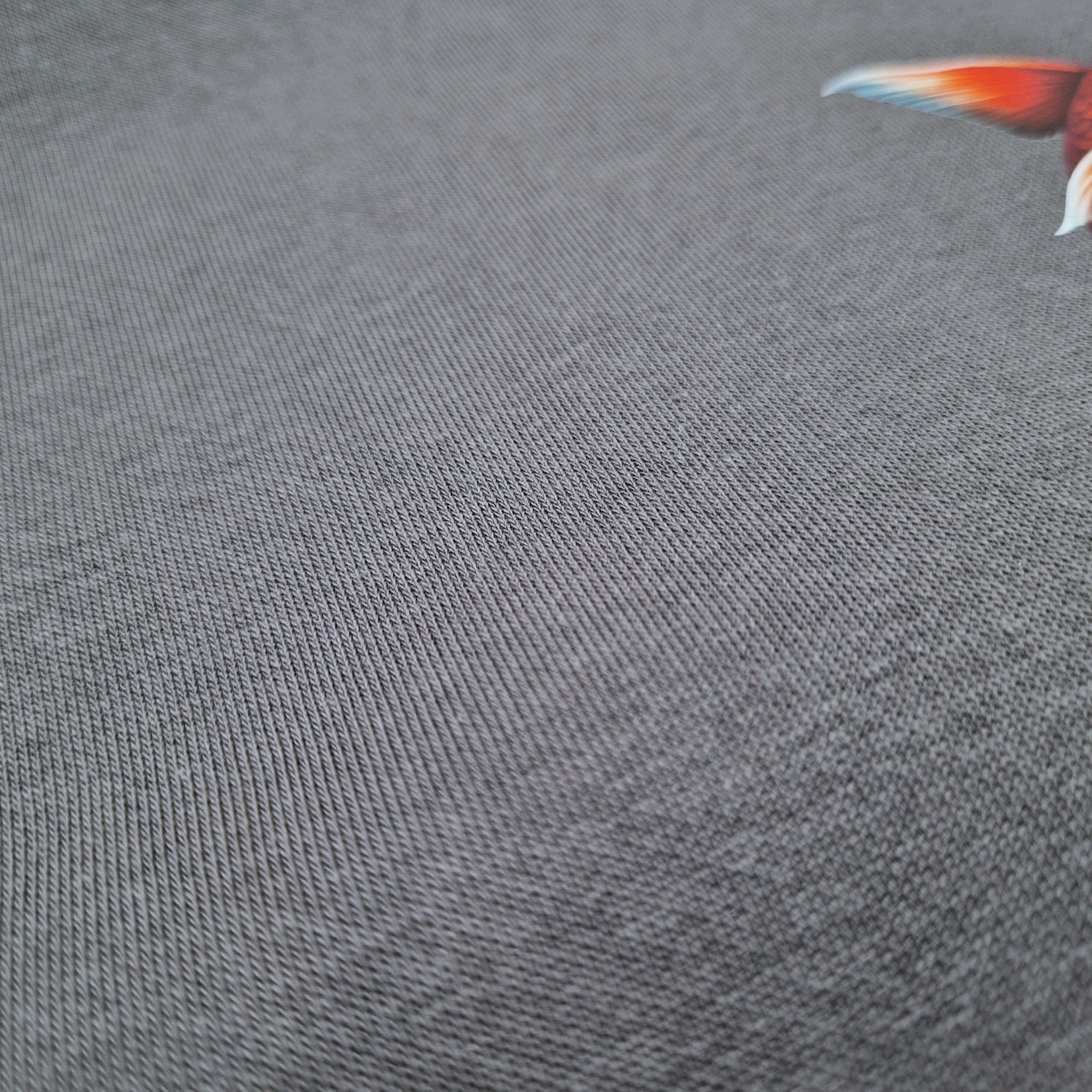 Men Dark Charcoal Crew Neckline Sweatshirt "The Koi" Long Sleeves Top