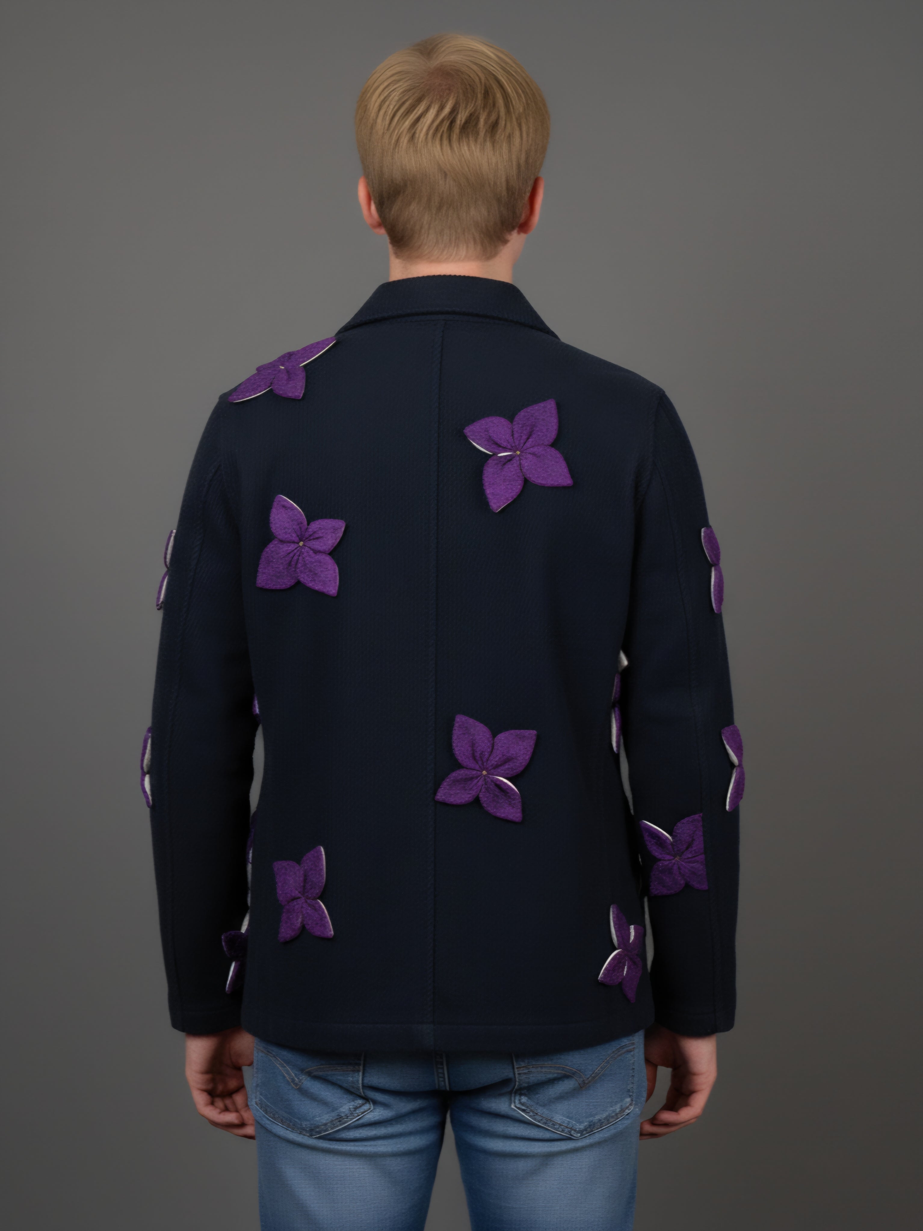 Men Navy Jacket "Floral"