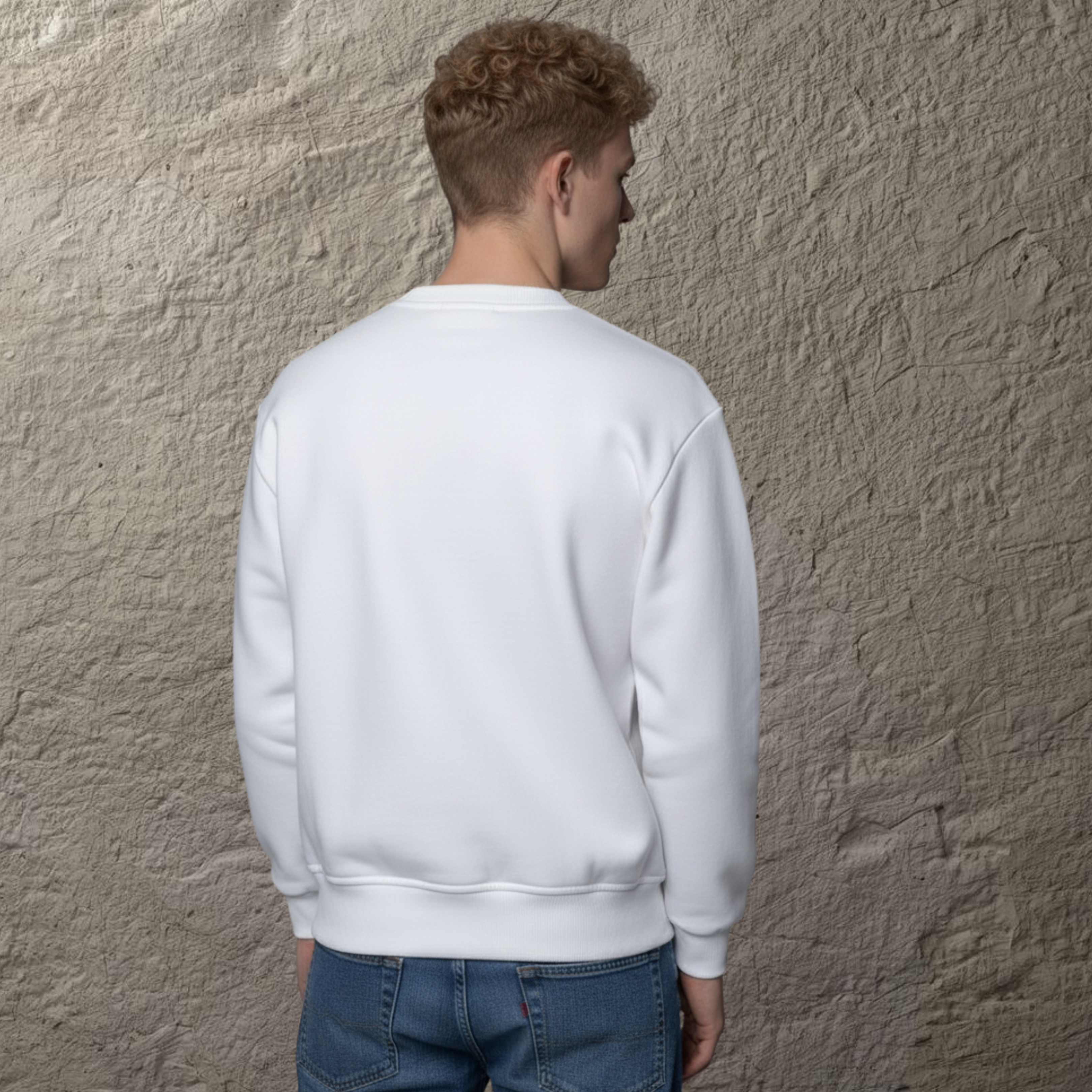 Unisex White Crew Neck Sweatshirt "The Roman Key And Hydrangea"