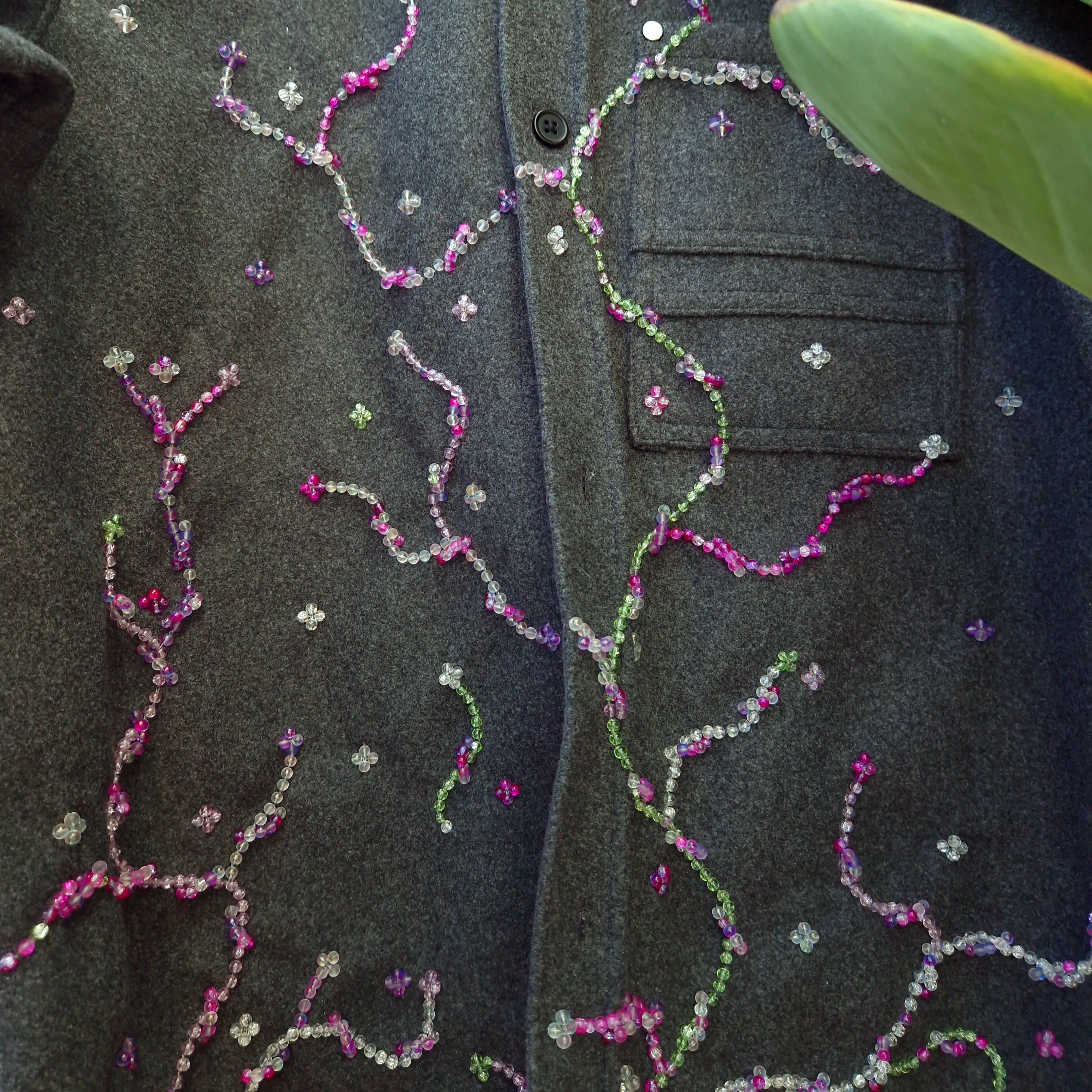 Men Evening Jacket In Grey "The Growth Of Nature" One Of A Kind Grey Men’s Jacket Outerwear Medium Size