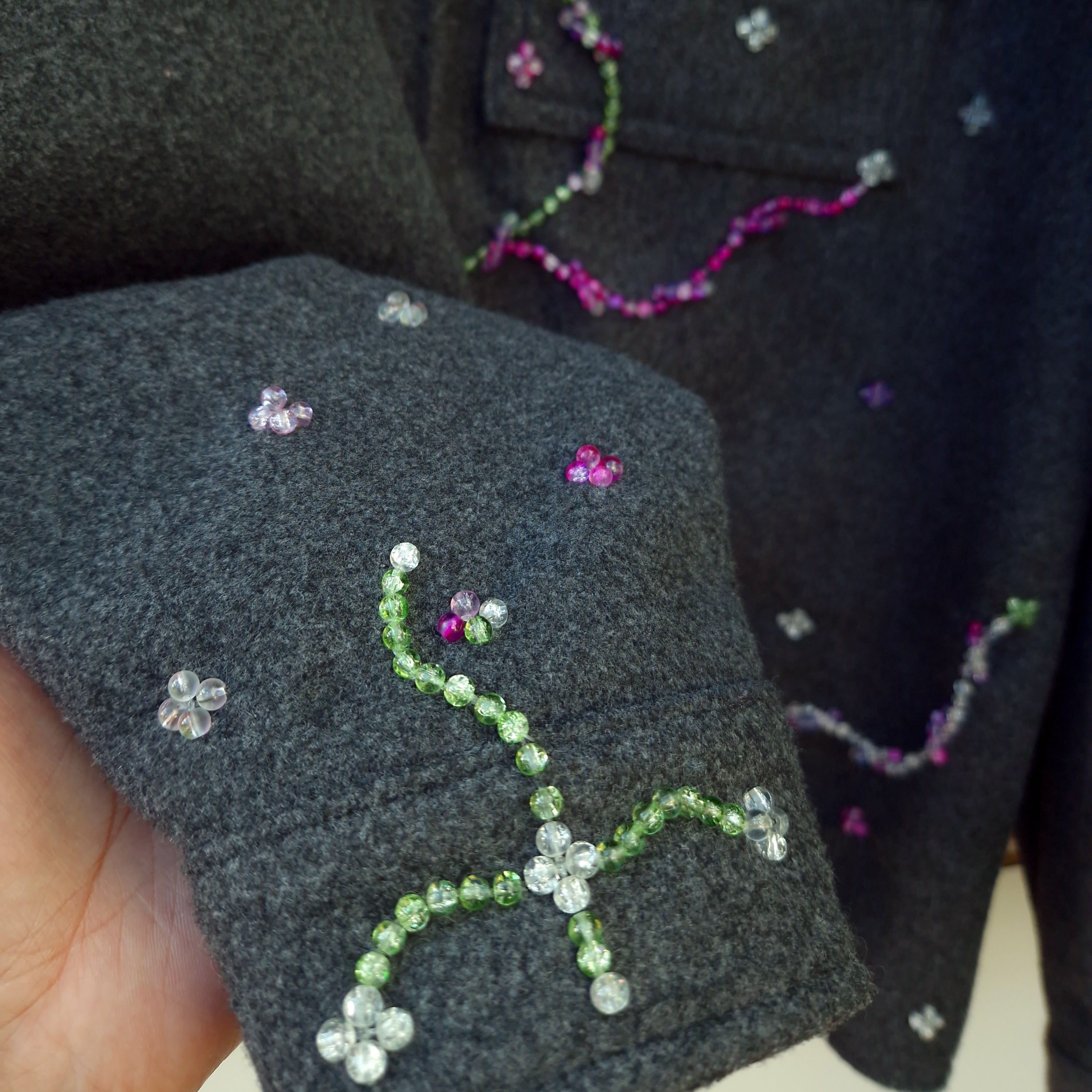 Men Evening Jacket In Grey "The Growth Of Nature" One Of A Kind Grey Men’s Jacket Outerwear Medium Size